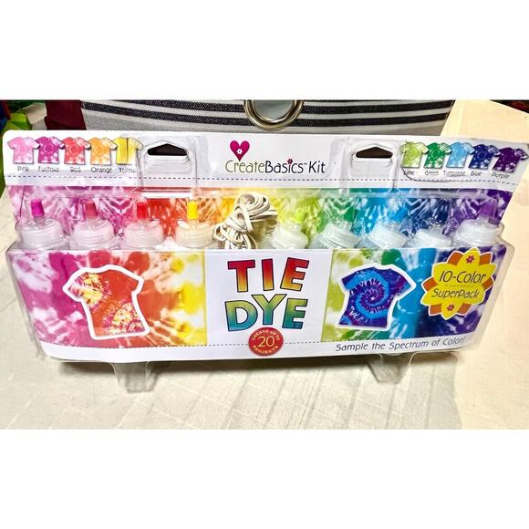 Create Basics Tie Dye Kit, 
9 of 10 colors & rubber bands - Picture 1 of 5